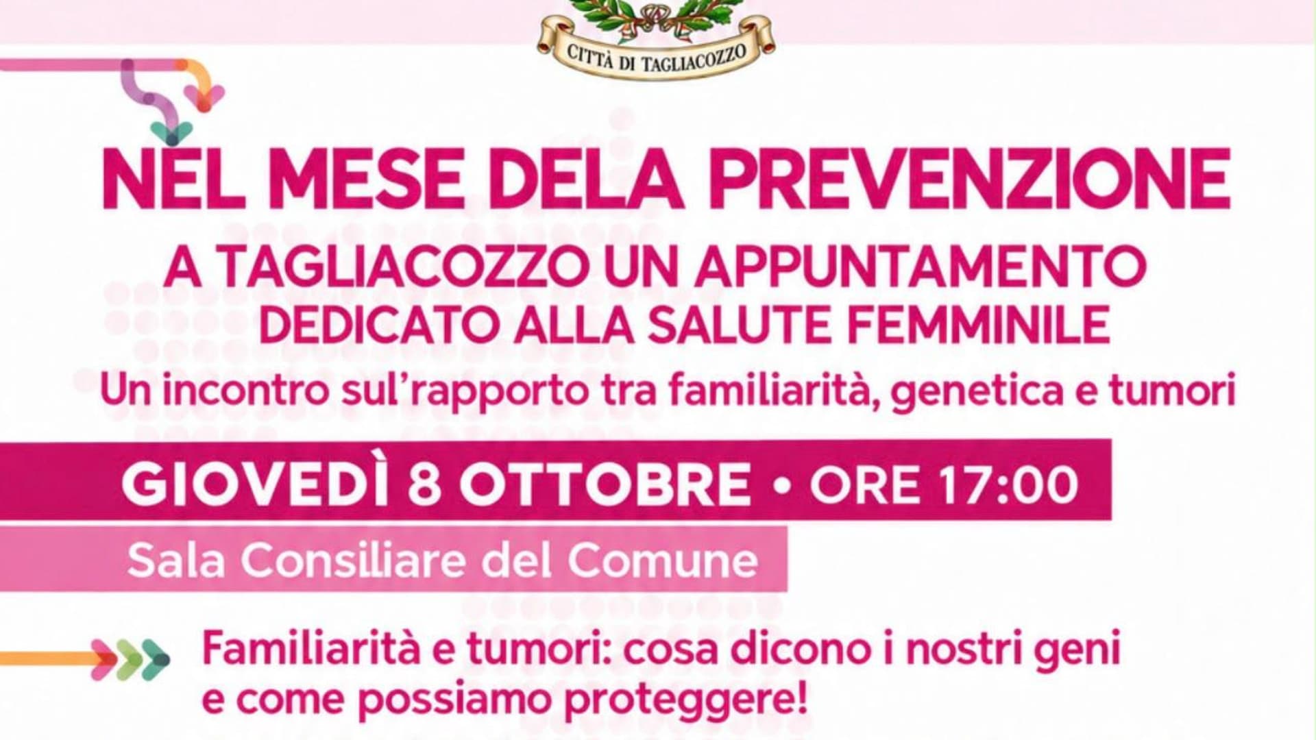 Tagliacozzo, tumori e familiarità: esperti a confronto sulla prevenzione e sui rischi genetici