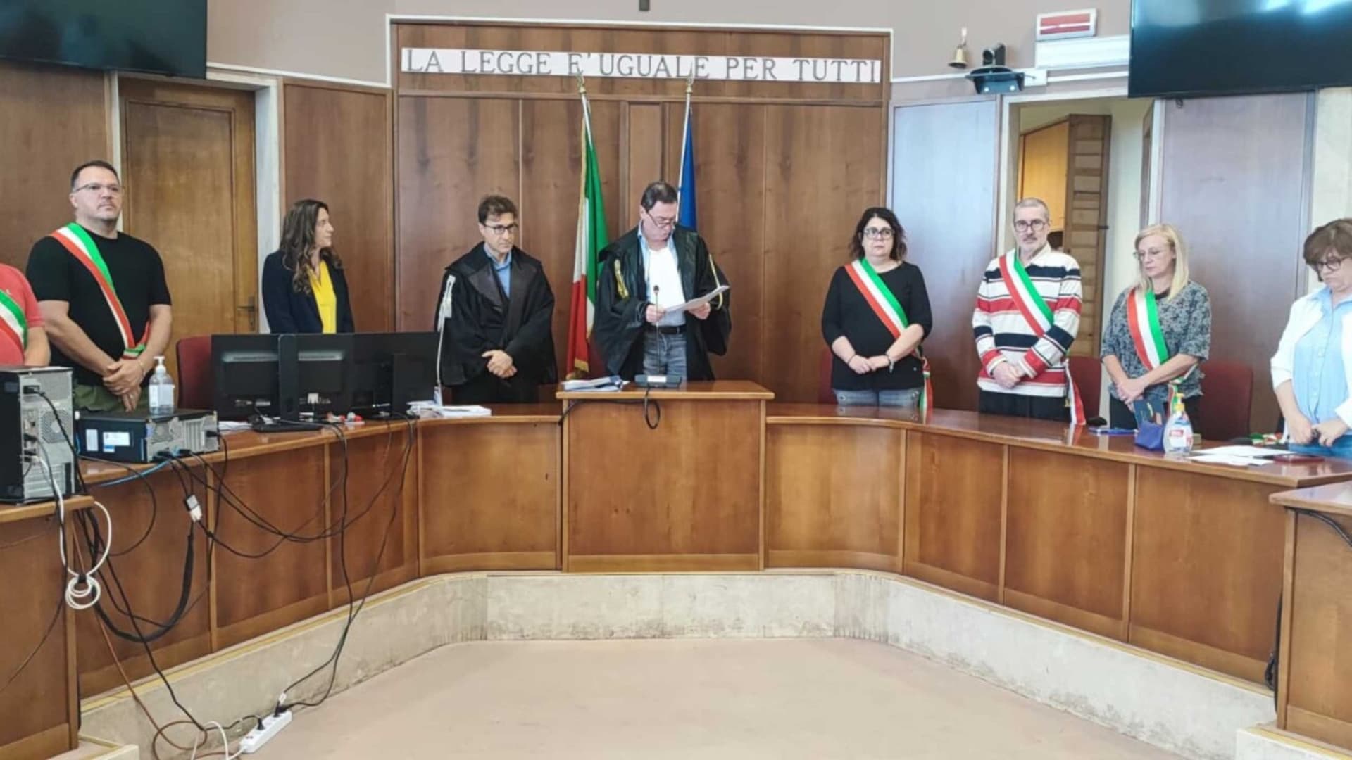 Un momento della lettura del dispositivo (foto Ansa)